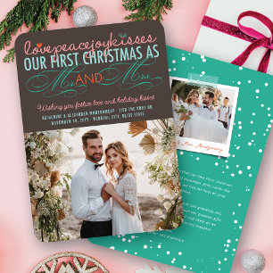 Mr & Mrs First jul Mistletoes Photo Bröllop Inbjudningar