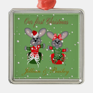 Mr. & Mrs First jul Mouse Ornaments Julgransprydnad Metall