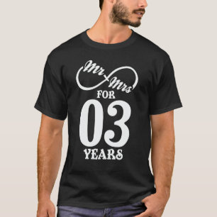 Mr. & Mrs. för 3 års 1:a Bröllop-årsdag T Shirt