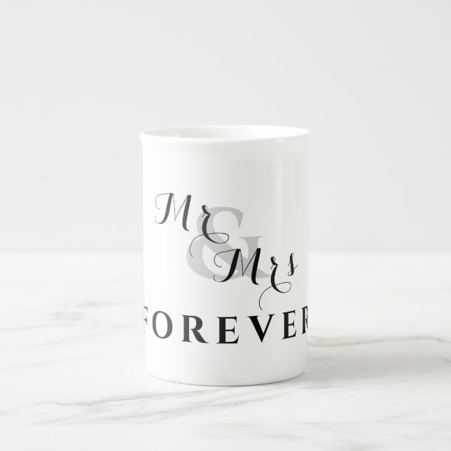 Mr & Mrs Forever Specialty Mugg Benporslin Mugg (Framsidan)