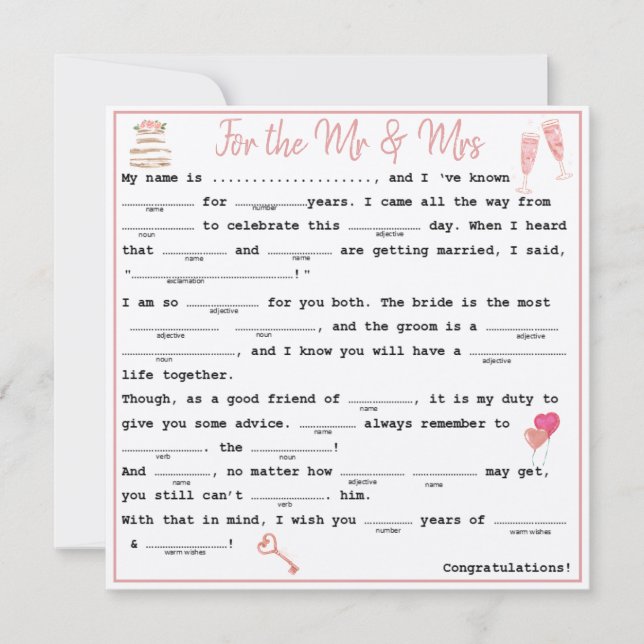 Mr & Mrs Guest libs Inbjudningar (Framsida)