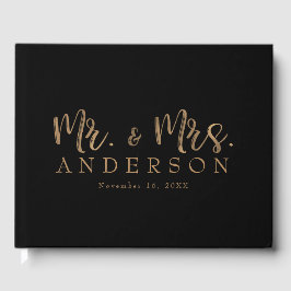 MR. & MRS. Guldskrift typografi Modern Minimal Gästböcker