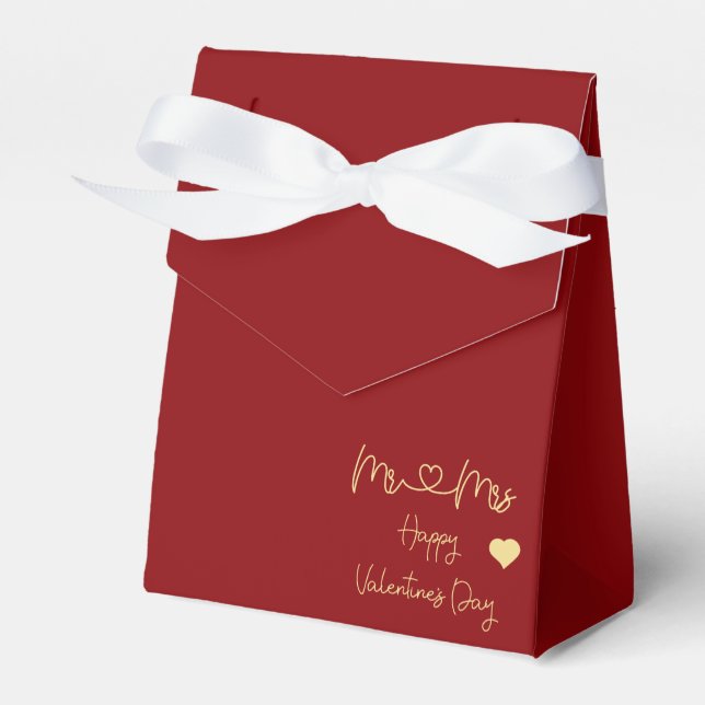 Mr & Mrs Happy Valentine's Day Tent Presentaskar (Framsidan Sidan)