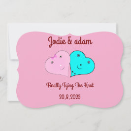 Mr & Mrs hjärts Inbjudningar