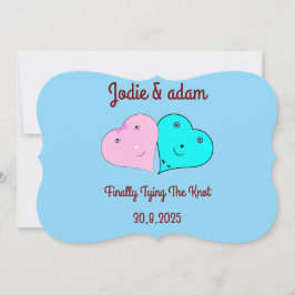 Mr & Mrs hjärts Inbjudningar