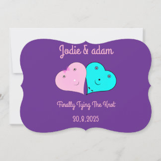 Mr & Mrs hjärts Inbjudningar