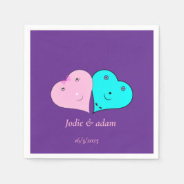 Mr & Mrs hjärts Pappersservett