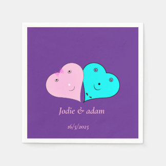 Mr & Mrs hjärts Pappersservett