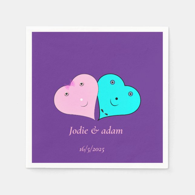 Mr & Mrs hjärts Pappersservett (Framsidan)