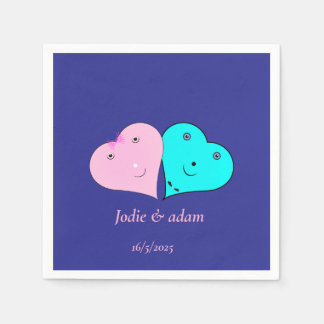 Mr & Mrs hjärts Pappersservett