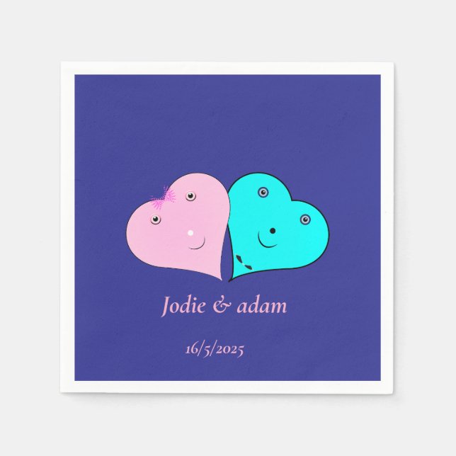 Mr & Mrs hjärts Pappersservett (Framsidan)