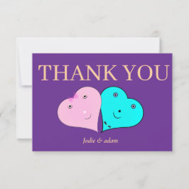 Mr & Mrs hjärts Tack Kort