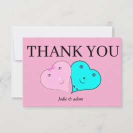 Mr & Mrs hjärts Tack Kort