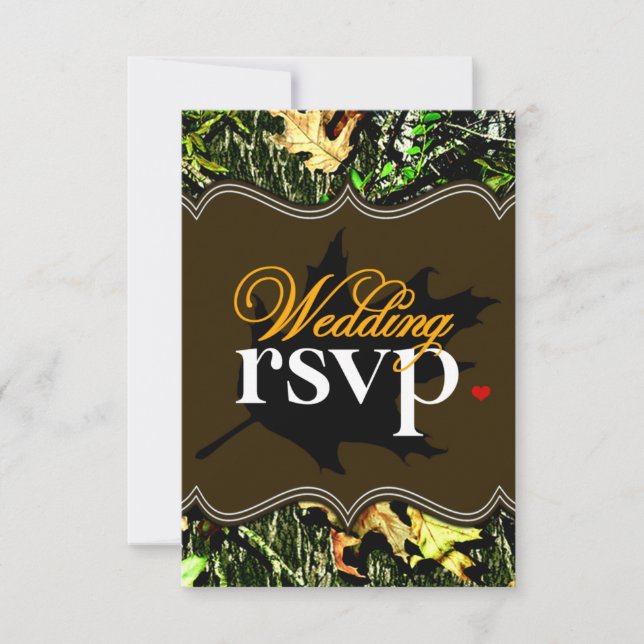 Mr & Mrs Hunting Camo Brown Bröllop OSA Cards Kort (Framsida)