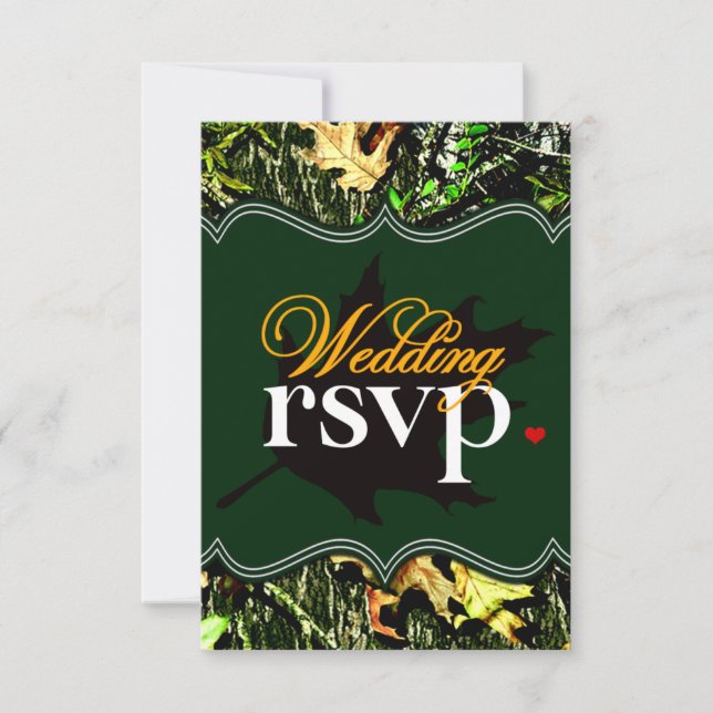 Mr & Mrs Hunting Camo Grönt Bröllop OSA Cards (Framsida)