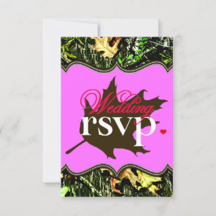 Mr & Mrs Hunting Camo Rosa Bröllop OSA Cards Kort