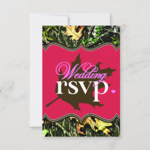 Mr & Mrs Hunting Camo Shock rosa Bröllop OSA Cards Kort