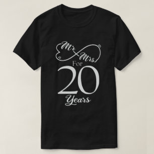 Mr. & Mrs i 20 år 20 Bröllop-årsdagen T Shirt