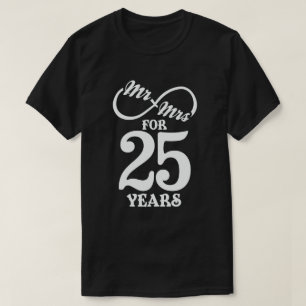 Mr. & Mrs i 25 år, 25 Bröllop-årsdagen T Shirt