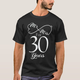 Mr. & Mrs i 30 år 30 Bröllop-årsdagen T Shirt
