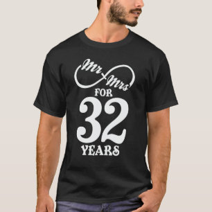 Mr. & Mrs i 32 år 32 Bröllop-årsdagen T Shirt
