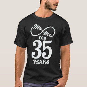 Mr. & Mrs i 35 år 35e Bröllop-årsdagen T Shirt