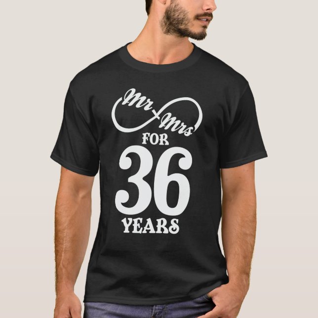 Mr. & Mrs i 36 år, 36:e Bröllop-årsdagen T Shirt (Framsida)