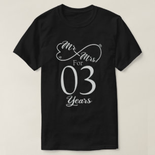 Mr. & Mrs i 3 år 3:e Bröllop-årsdagen T Shirt