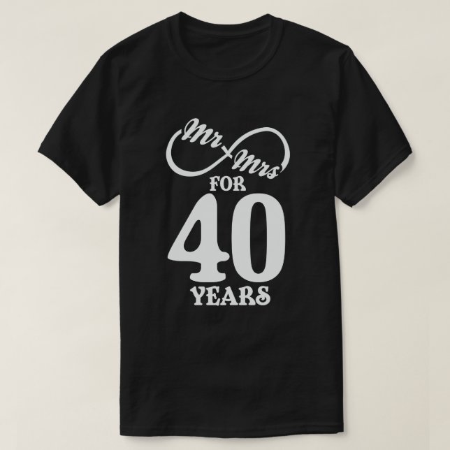 Mr. & Mrs i 40 år 40 Bröllop-årsdagen T Shirt (Design framsida)