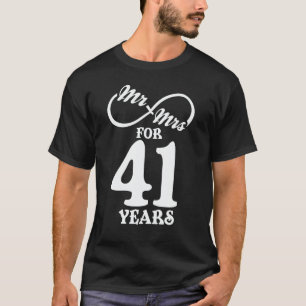 Mr. & Mrs i 41 år 1 Bröllop år T Shirt