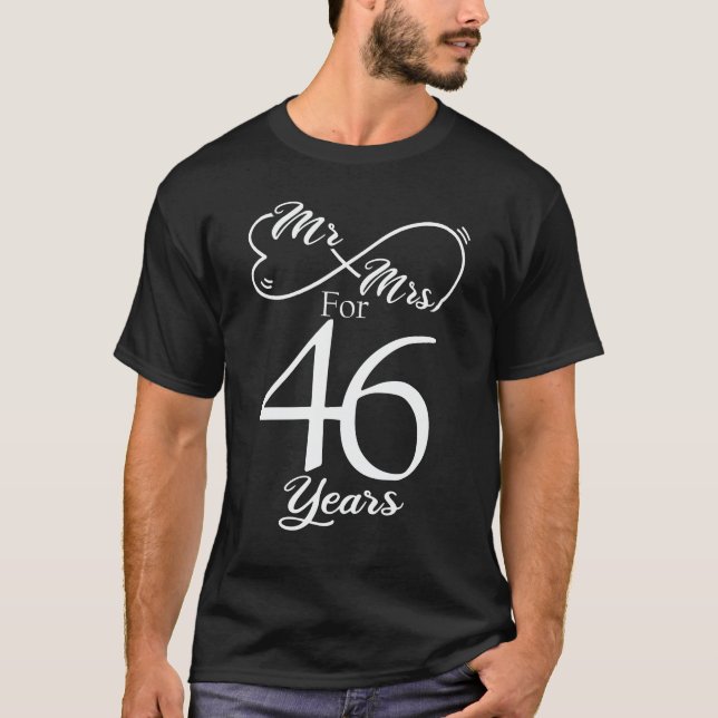 Mr. & Mrs i 46 år 46 Bröllop-årsdagen T Shirt (Framsida)