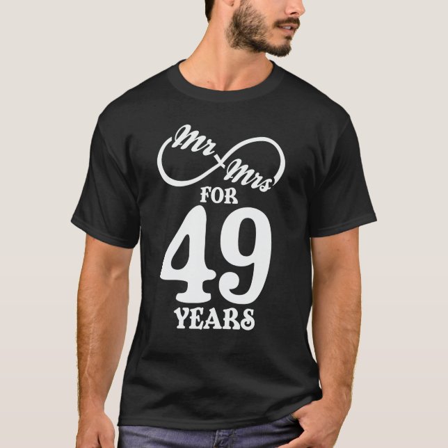 Mr. & Mrs i 49 år 49 Bröllop-årsdagen T Shirt (Framsida)