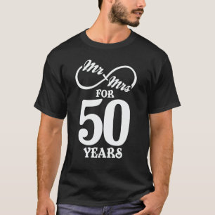 Mr. & Mrs i 50 år 50 Bröllop-årsdagen T Shirt