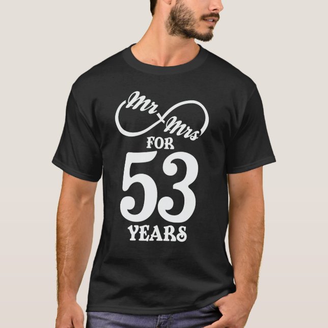 Mr. & Mrs i 53 år 53 Bröllop-årsdagen T Shirt (Framsida)