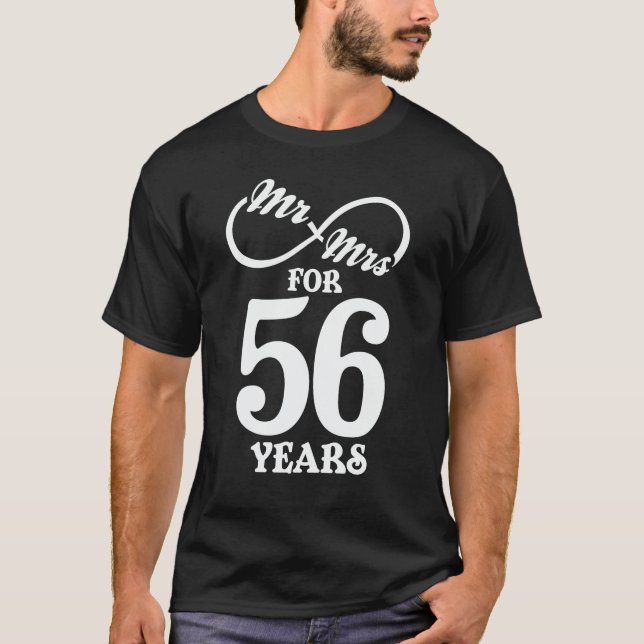 Mr. & Mrs i 56 år 56 Bröllop-årsdagen T Shirt (Framsida)