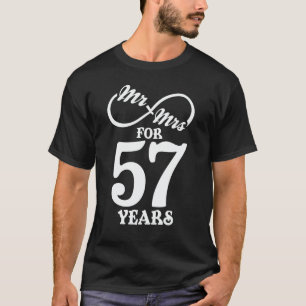 Mr. & Mrs i 57 år 57 Bröllop-årsdagen T Shirt