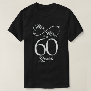 Mr. & Mrs i 60 år 60 Bröllop-årsdagen T Shirt