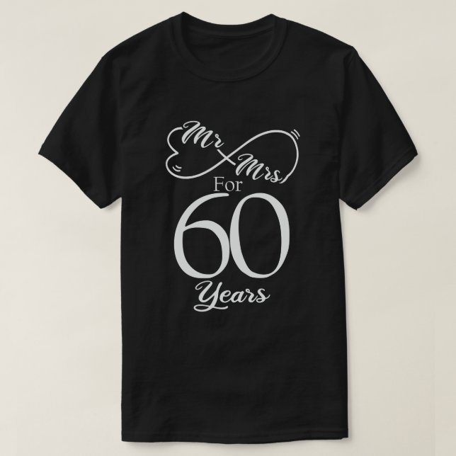 Mr. & Mrs i 60 år 60 Bröllop-årsdagen T Shirt (Design framsida)
