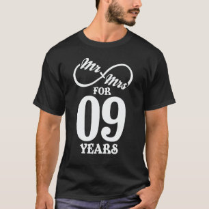 Mr. & Mrs i 9 år 1:a Bröllop-årsdagen T Shirt