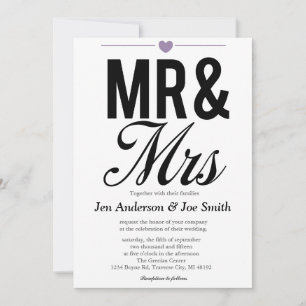 Mr. & Mrs. Inbjudan BRÖLLOP