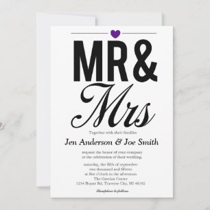 Mr. & Mrs. Inbjudan BRÖLLOP