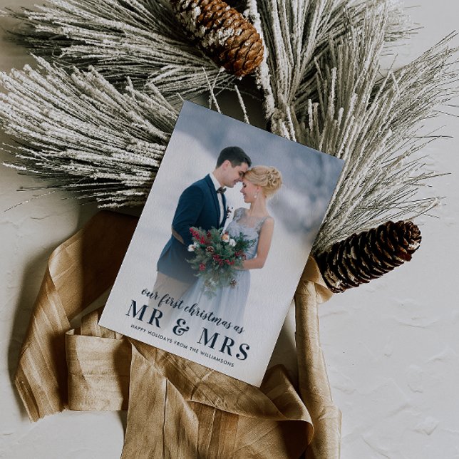 Mr & Mrs. | Kristmas helgdag bröllop Tack Kort (Skapare uppladdad)