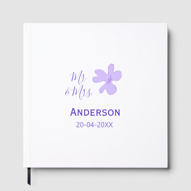 Mr & Mrs lägg familjen namn datum år bröllopsgåva  Gästböcker (Framsida)