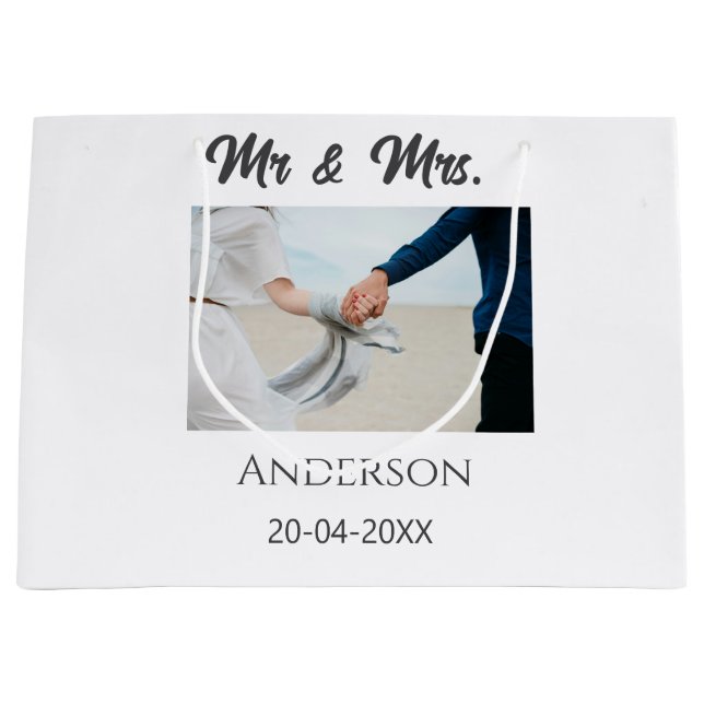 Mr & Mrs lägg till efternamn datum år bröllopsgåva (Framsidan)