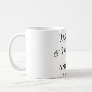 Mr & Mrs lägg till efternamn datum år bröllopsgåva Kaffemugg
