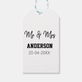 Mr & Mrs lägg till efternamn datum år bröllopsgåva Presentetikett