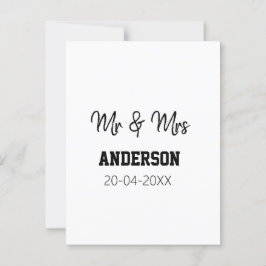 Mr & Mrs lägg till efternamn datum år bröllopsgåva Vykort