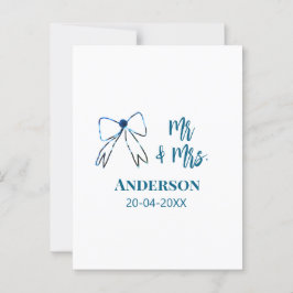 Mr & Mrs lägg till namn datum bröllop gåva slinga  Vykort