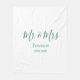 Mr & Mrs last name married year wedding engagement Fleecefilt