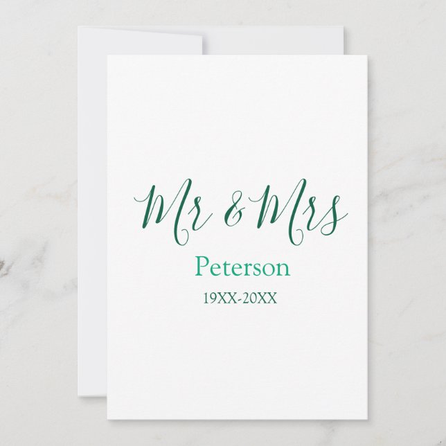 Mr & Mrs last name married year wedding engagement Inbjudningar (Framsida)